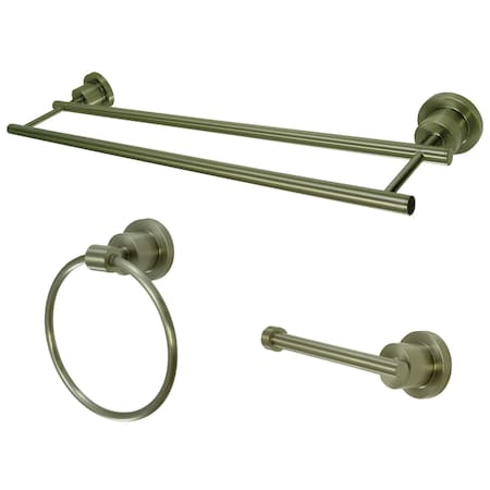 3-Piece Bathroom Accessories Set, Brushed Nickel